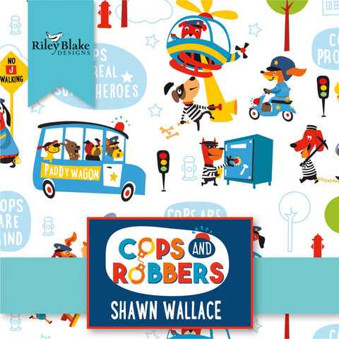 COPS & ROBBERS by Shawn Wallace for Riley Blake - SALE $15.00 p/m 