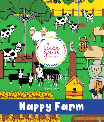 HAPPY FARM by Elise Gow Designs for Devonstone Collection - SALE $15.00 p/m
