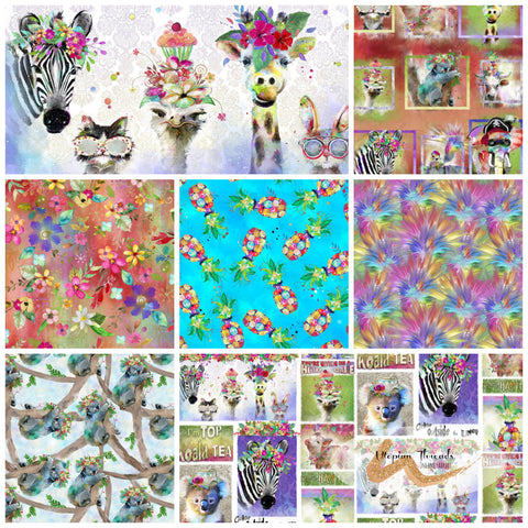 PARTY ANIMALS by 3 Wishes Fabric - SALE $17.00 p/m