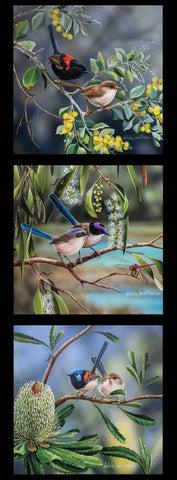 NATALIE JANE PARKER Scenic Birds 3 Block Panel DV5094 -SALE $9.50 per panel