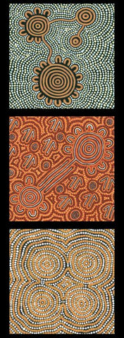 NGURAMBANG COLLECTION Aboriginal Art Connection, Kangaroo Dreaming, Waterholes Panel - SALE $7.50 per panel