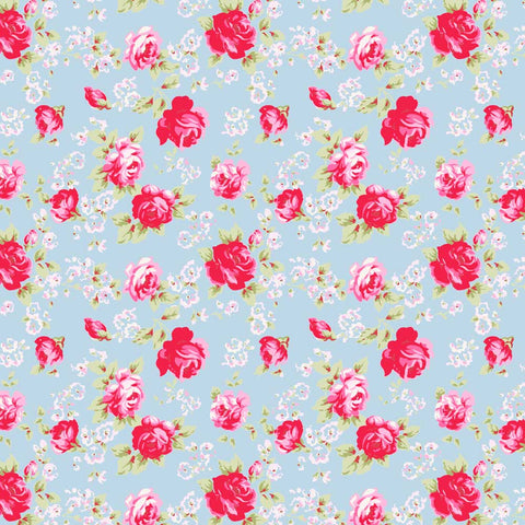 POSIE Scattered Roses Blue - SALE $22.00 p/m