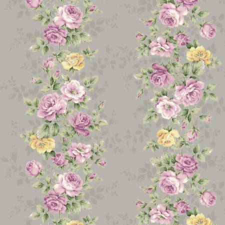 RURU BOUQUET SWEET ROSE Floral Wallpaper Grey