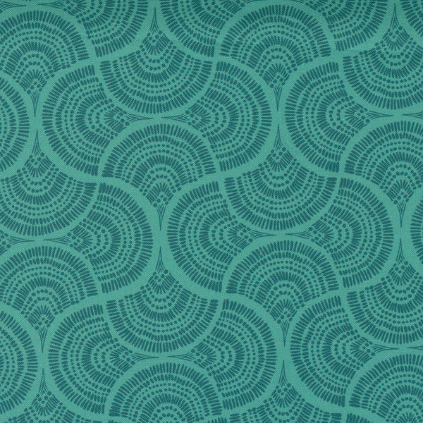 LADY BIRD Teal Swirls - FAT QUARTER