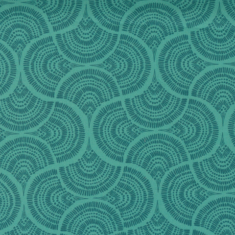 LADY BIRD Teal Swirls - FAT QUARTER