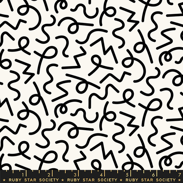 DARLINGS 2 Squiggles Black - FAT QUARTER