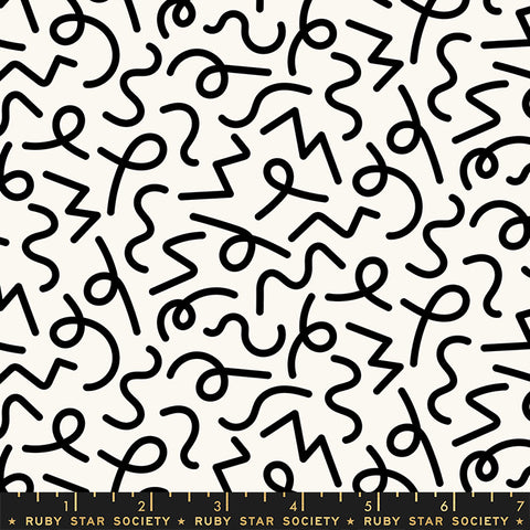 DARLINGS 2 Squiggles Black - FAT QUARTER