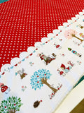 WHIMSICAL WOODLAND Double Border Print Red - NEW ARRIVAL