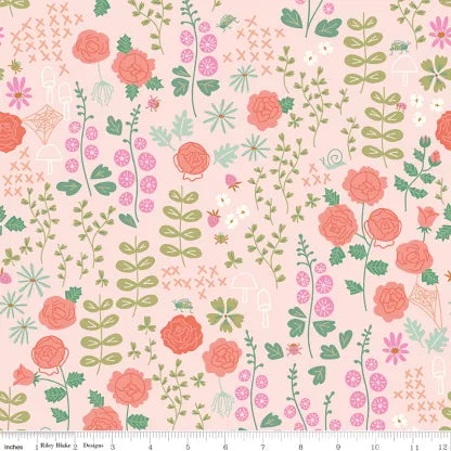 NEW DAWN Rose Garden Blush - FAT QUARTER