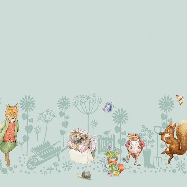 PETER RABBIT & FRIENDS Border Print Blue - NEW ARRIVAL