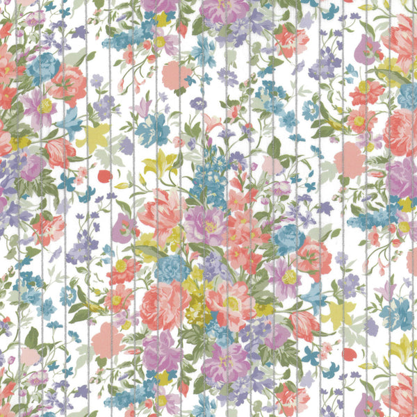 LIBERTY Tana Lawn x BRIDGERTON Bouquet Parade Stripe Metallic - PRE ORDER (Sept 2026)