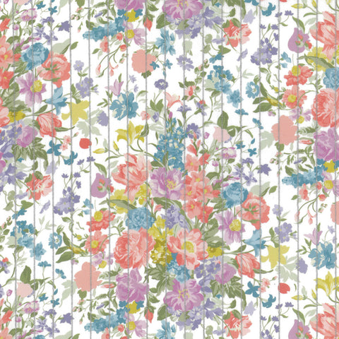 LIBERTY Tana Lawn x BRIDGERTON Bouquet Parade Stripe Metallic - NEW  ARRIVAL