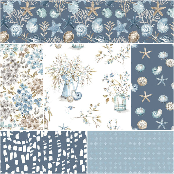 BLUE ESCAPE COASTAL Fat Quarter Bundle Off White - PRE ORDER (April/May 2024)