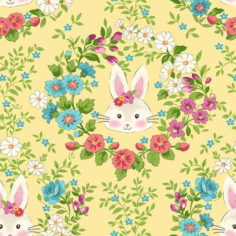 LITTLE DARLINGS Bunny Wreath Yellow