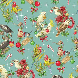 BUSH BIRDS Festive Allover Aqua