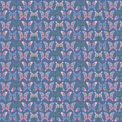 CHLOE Butterflies Blueberry - FAT QUARTER