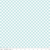 WHIMSICAL WOODLAND Diagonal Gingham Aqua - PRE ORDER (May 2026)