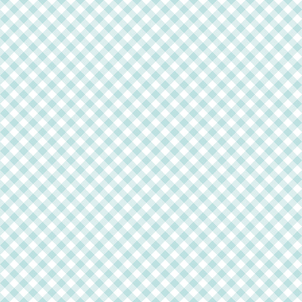 WHIMSICAL WOODLAND Diagonal Gingham Aqua - PRE ORDER (May 2026)
