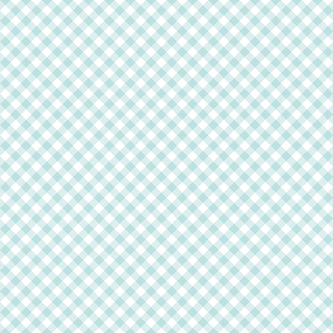 WHIMSICAL WOODLAND Diagonal Gingham Aqua - PRE ORDER (May 2026)