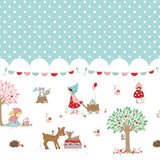 WHIMSICAL WOODLAND Double Border Print Aqua - PRE ORDER (May 2026)