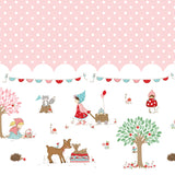 WHIMSICAL WOODLAND Double Border Print Pink - PRE ORDER (May 2026)