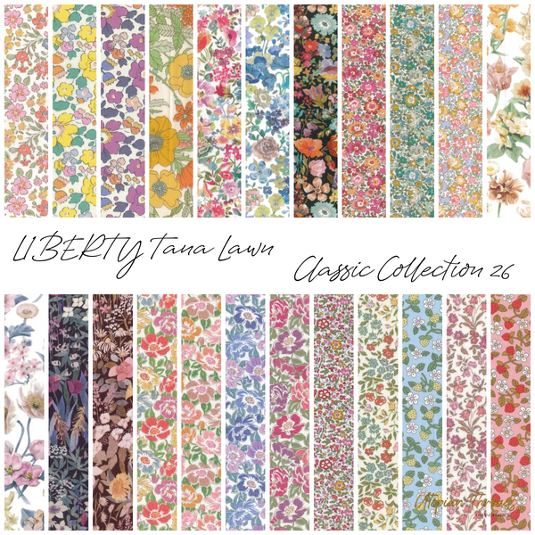 LIBERTY Tana Lawn CLASSICS 26 Fat Quarter Bundle (23) - NEW  ARRIVAL