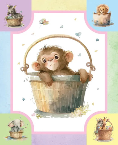 COT PANELS Basket Monkey - NEW ARRIVAL