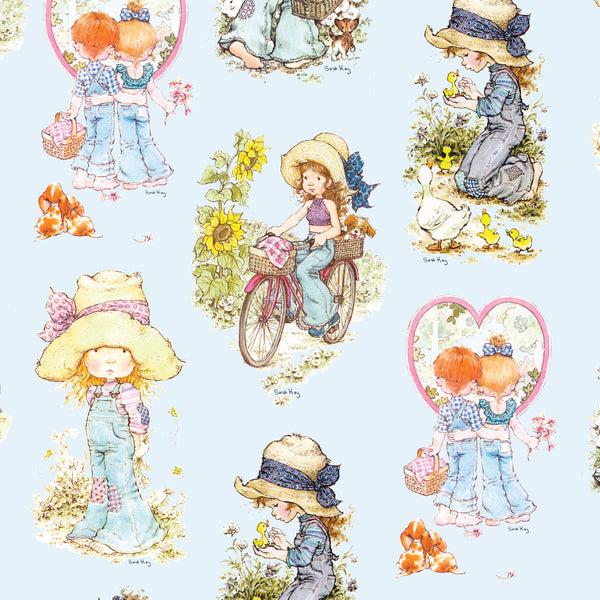 SARAH KAY HERITAGE Character Toss Blue - FAT QUARTER