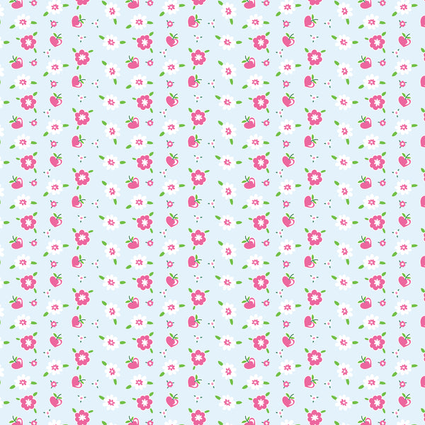 SARAH KAY HERITAGE Floral Cherry Toss Light Blue - NEW ARRIVAL