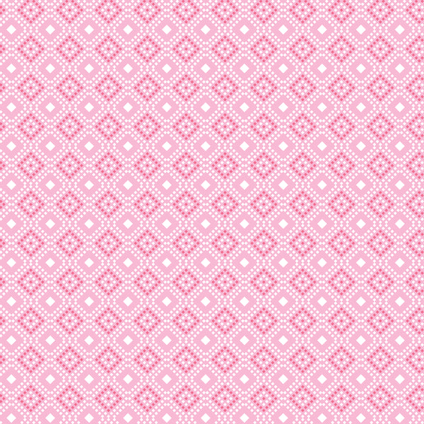 SARAH KAY HERITAGE Geo Diamonds Pink - FAT QUARTER
