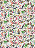 CARLIE EDWARDS COLLECTION Flora & Fauna Allover White - FAT QUARTER