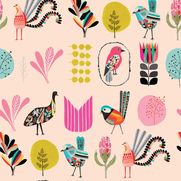INALUXE COLLECTION Birds Peach