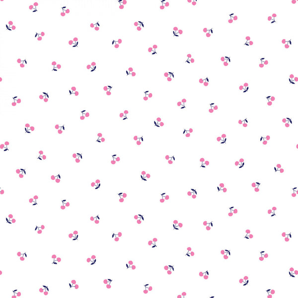 CHERRY PATCH Ditsy Cherries White - PRE ORDER (Feb 2025)