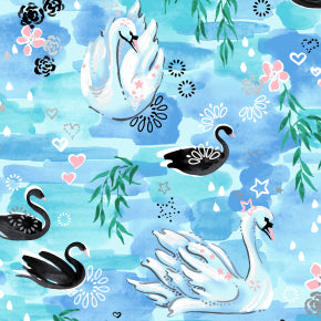 ENCHANTED LAKE Aqua -  FAT QUARTER