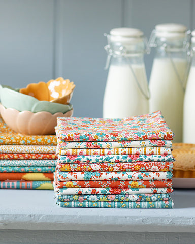 VILLAGE LIFE Rust/Teal Half Metre Bundle - PRE ORDER (Oct 2026)