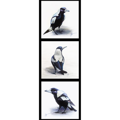 CHRIS RILEY COLLECTION Magpie 3 Block Panel - SALE $7.00