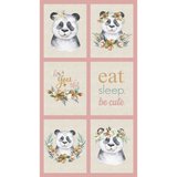 TROPICAL ZOO 2 Panda Block Panel - SALE $11.00 p/p