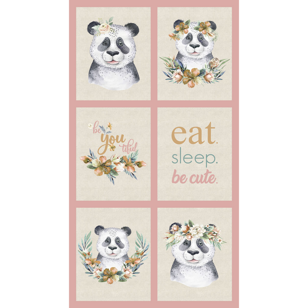 TROPICAL ZOO 2 Panda Block Panel - SALE $11.00 p/p