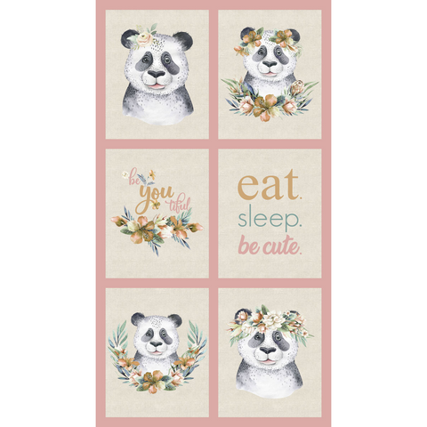 TROPICAL ZOO 2 Panda Block Panel - SALE $11.00 p/p