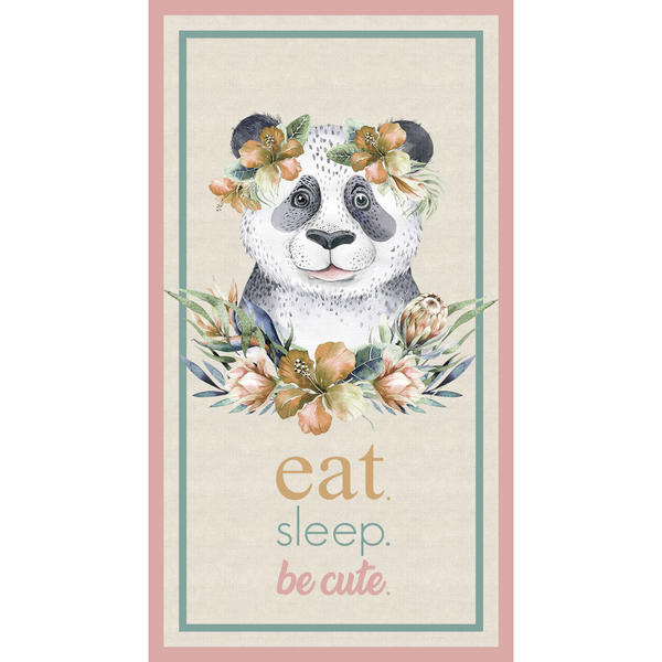 TROPICAL ZOO 2 Panda Cot Panel - SALE $9.00 p/p