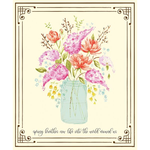 ADEL IN SPRING Garden Panel - SALE $11.00 per panel