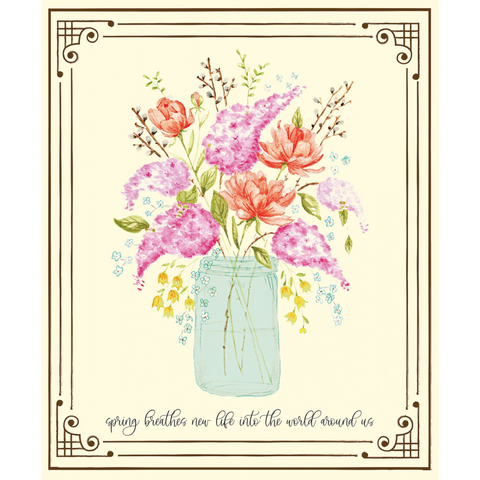 ADEL IN SPRING Garden Panel - SALE $11.00 per panel