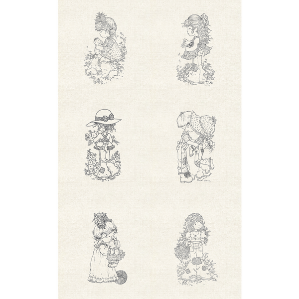 SARAH KAY WITH LOVE Stitchery Panel LINEN/COTTON (Extra Wide)