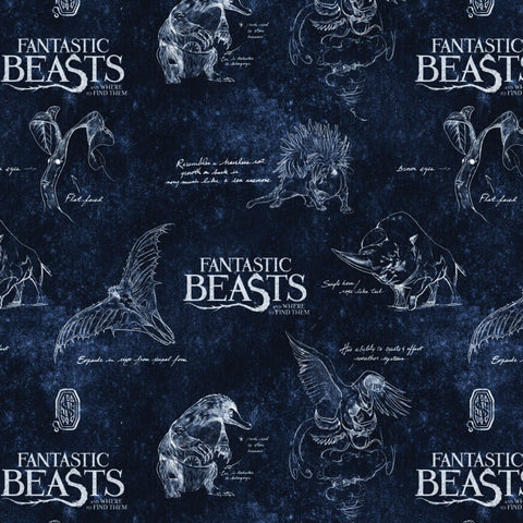 WIZARDING WORLD FANTASTIC BEASTS Logo & Beasts Navy 25cm