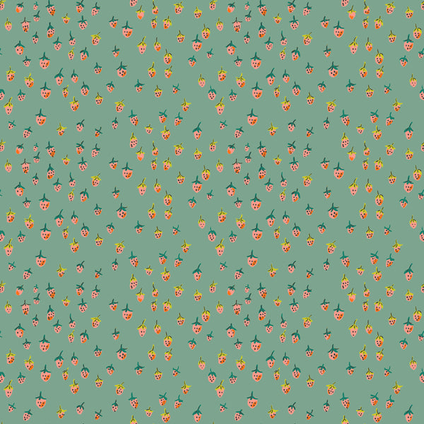 HEATHER ROSS FAVORITES Field Strawberries Teal - PRE ORDER (July 2026)