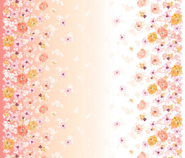 PAINTED PETALS Floral Ombre Double Border