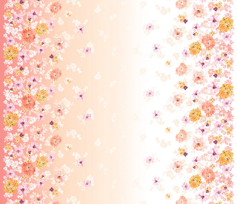 PAINTED PETALS Floral Ombre Double Border