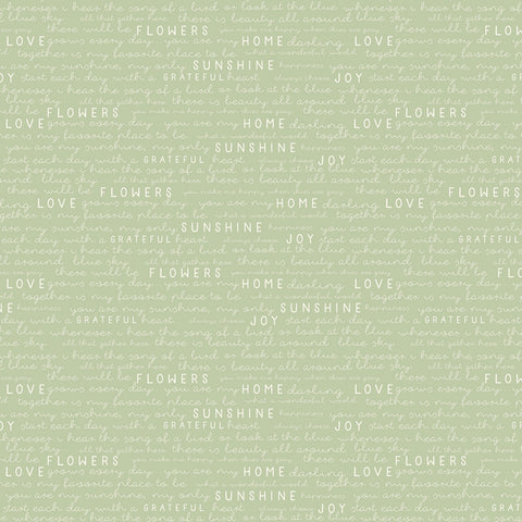 GINGHAM GARDENS Text Green - SALE $11.00 p/m
