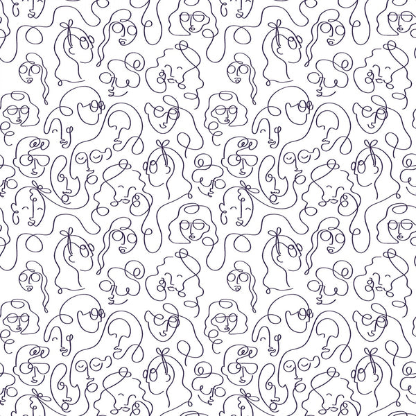 GRL PWR Line Faces  - FAT QUARTER