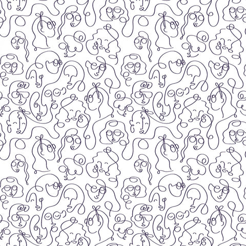 GRL PWR Line Faces  - FAT QUARTER